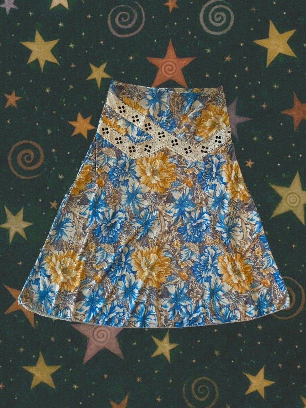 Vintage floral maxi skirt